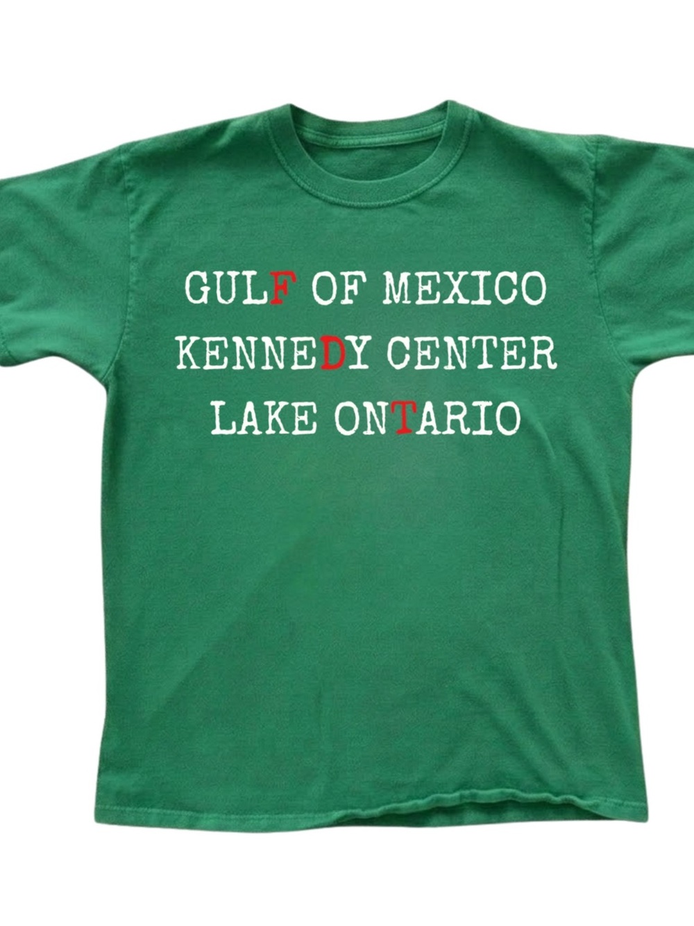 Gildan Green Short Sleeve Tee with White & Red Text, Gift For Her, For Him
